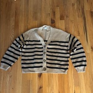 GAP Striped Beige and Black Women's Sweater
